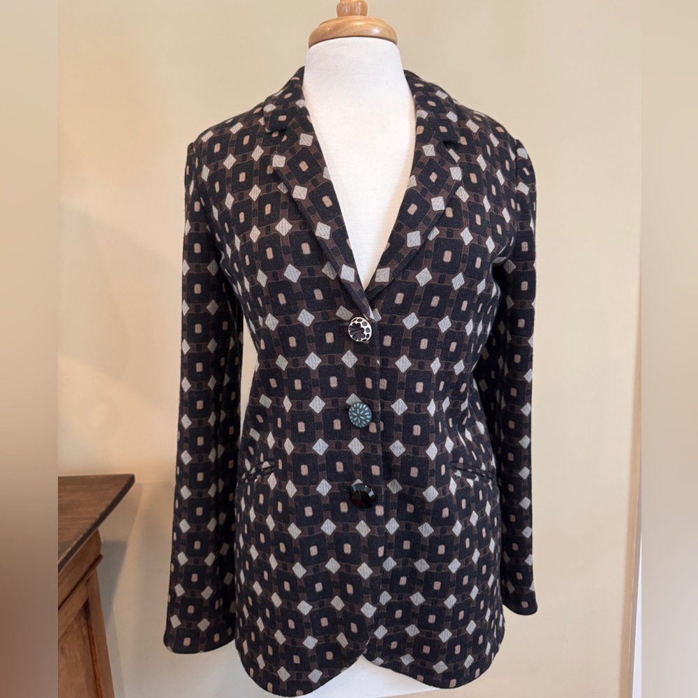 Maliparmi Black and Gray Patterned Blazer